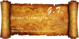 Grusz Titanilla névjegykártya